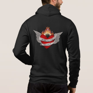 The WORK LOVE BALANCE back Script & Wing design Hoodie