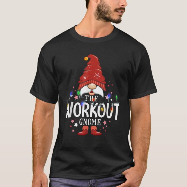 The Workout Gnome Matching Family Christmas  T-Shirt (Vorderseite)