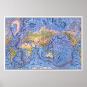 " The World: 1981/present - OCEAN Floor map ... Poster