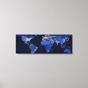 The World at Night - Map, Space Leinwanddruck