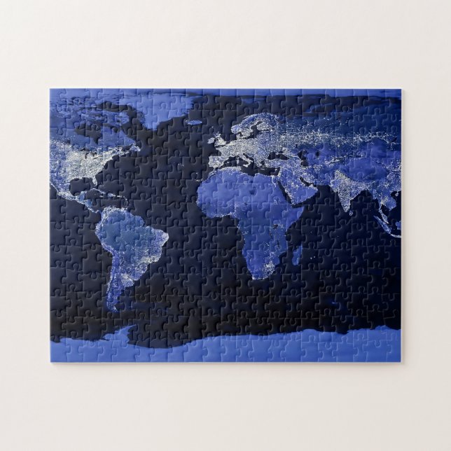 The World at Night - Map, Space Puzzle (Horizontal)