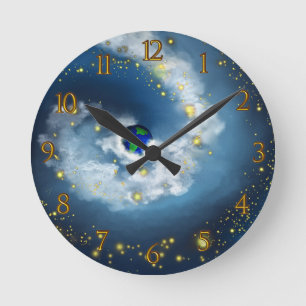 The World In His Hands Numbered Runde Wanduhr