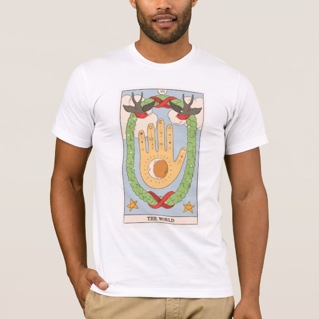 The World tarot card modern Major Arcana T-Shirt (Vorderseite)