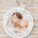 The World's Best Nana Classic Simple Photo Schlüsselanhänger<br><div class="desc">This simple and classic design is composed of serif typography and add a custom photo.</div>