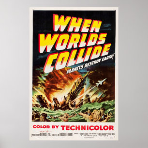 The Worlds Collide 1951 Retro Sci Fi Film Classic Poster