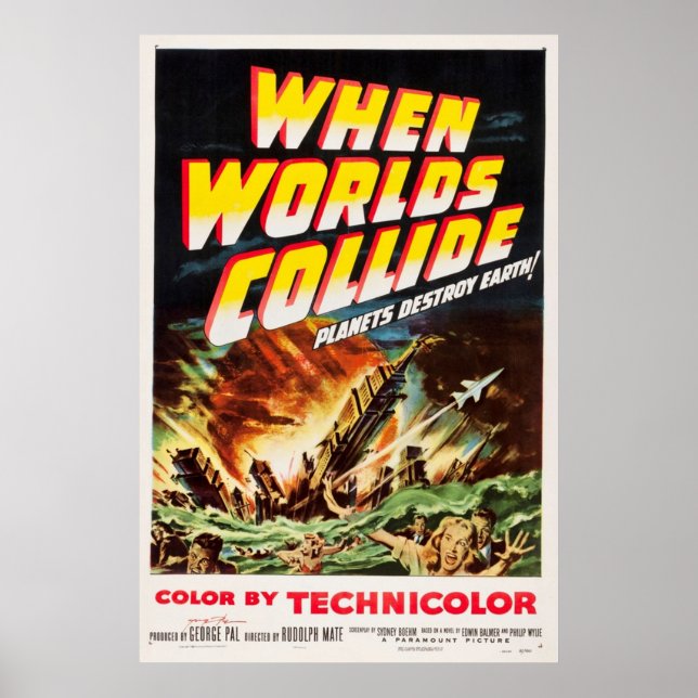 The Worlds Collide 1951 Retro Sci Fi Film Classic Poster (Vorne)