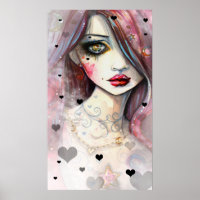 The Worried Girl Gothic Fantasy Art