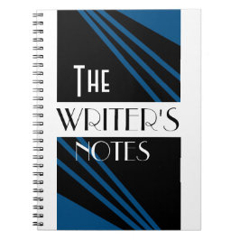 The Writer's Notes Stylish Blue Schwarz-weiß Notizblock