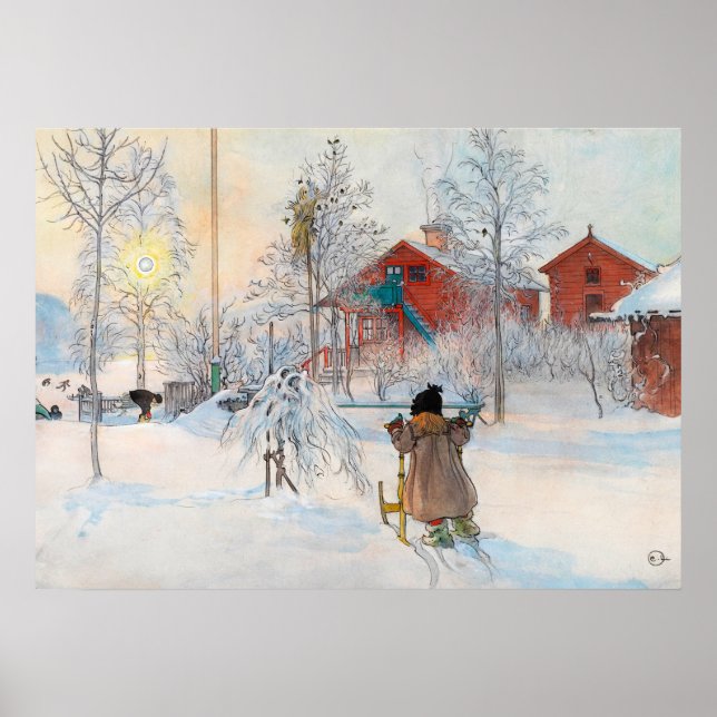 The Yard and Washhouse, 1895 von Carl Larsson Poster (Vorne)