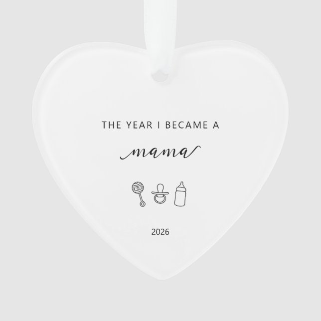The Year I Became A Mama Gift Acrylic Ornament (Vorderseite)