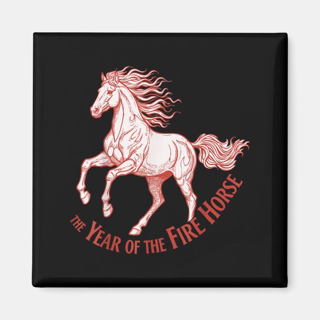The Year Of The Fire Horse 2026 Celebration  Magnet (Vorne)