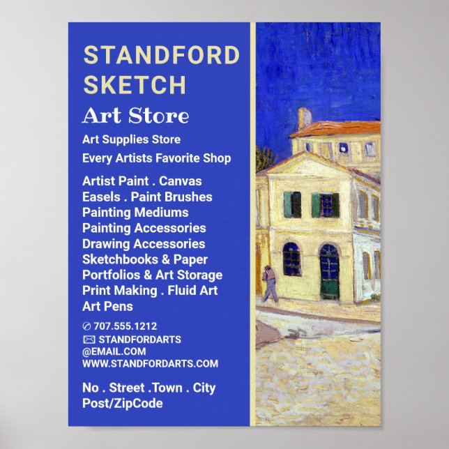 The Yellow House by Van Gogh, Art Supplies Store Poster (Vorne)