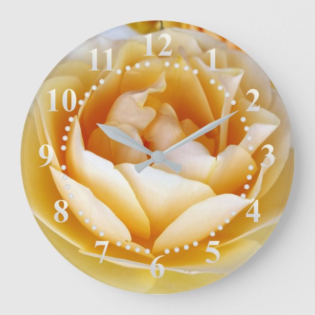 The Yellow Rose Große Wanduhr (Vorderseite)