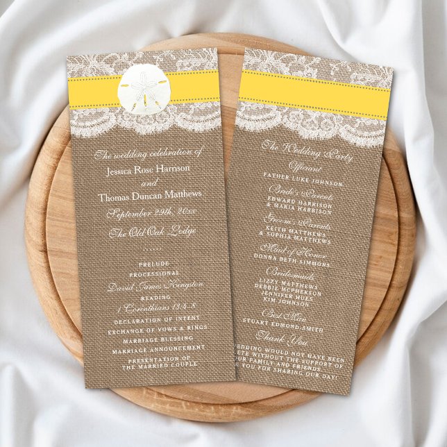 The Yellow Sand Dollar Wedding Programme (Von Creator hochgeladen)