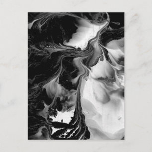 THE YIN & THE YANG (abstrakte Schwarz-Weiß-Kunst) Postkarte
