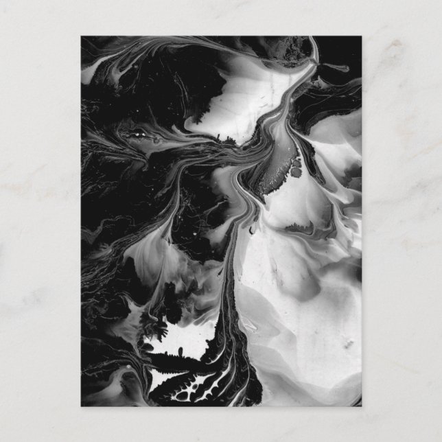 THE YIN & THE YANG (abstrakte Schwarz-Weiß-Kunst)  Postkarte (Vorderseite)