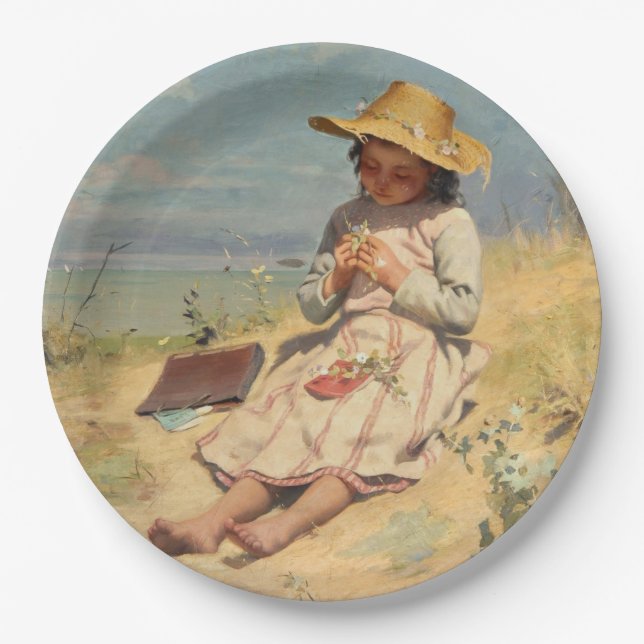 The Young Botanist (von Paul Peel) Pappteller (Vorderseite)