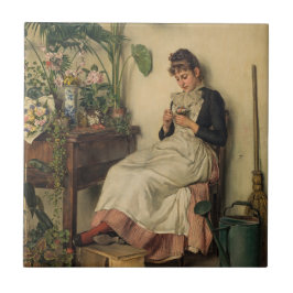 The Young Florist (von Carl Zewy) Fliese