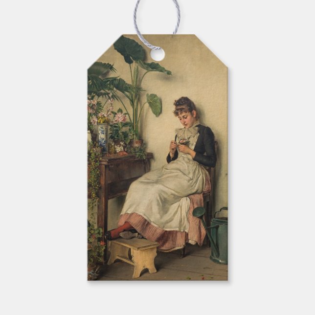 The Young Florist (von Carl Zewy) Geschenkanhänger (Vorderseite)