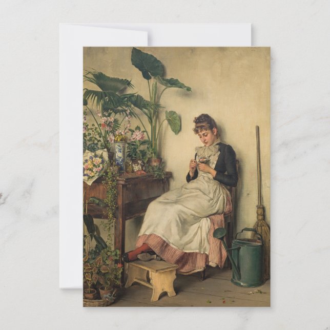The Young Florist (von Carl Zewy) Karte (Vorderseite)