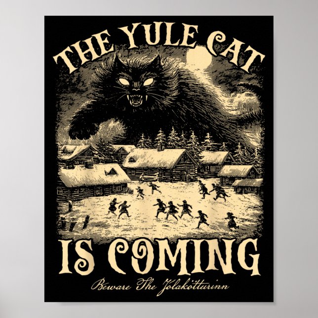 The Yule Cat Is Coming Gothic Christmas Winter Sol Poster (Vorne)