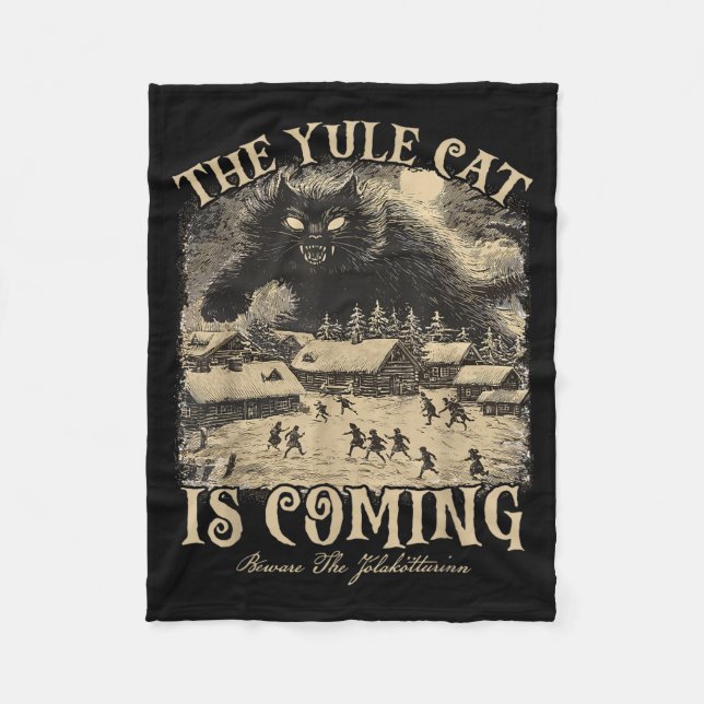 The Yule Cat Is Coming Icelandic Christmas Cat Mom Fleecedecke (Vorderseite)