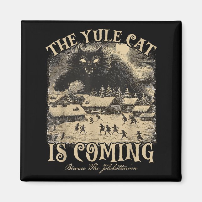 The Yule Cat Is Coming Icelandic Christmas Cat Mom Magnet (Vorne)