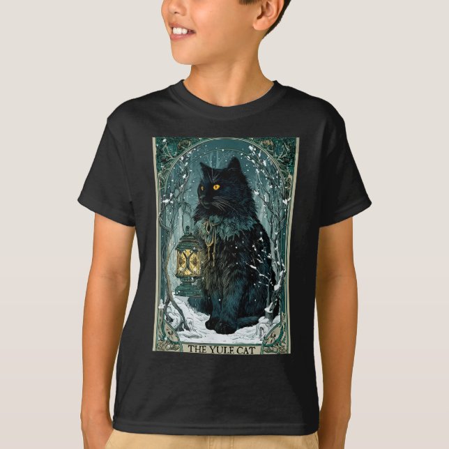 The Yule Cat Tarot Card Icelandic Folklore Christm T-Shirt (Vorderseite)