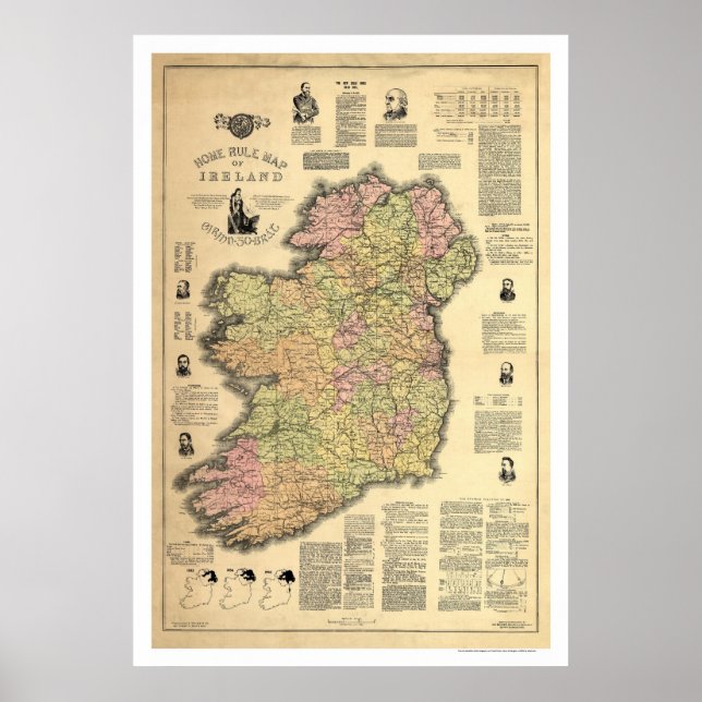 The Zuhause Rule of Ireland by Ballance 1893 Poster (Vorne)