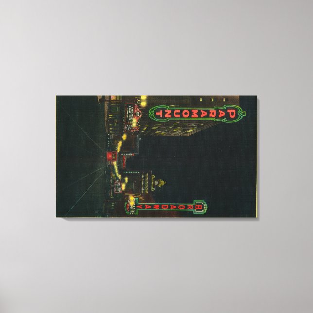 Theater am Broadway in Portland an der Main Street Leinwanddruck (Vorderseite)