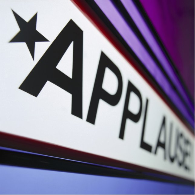 Theater-Applaus-Zeichen Freistehende Fotoskulptur (Vorne)