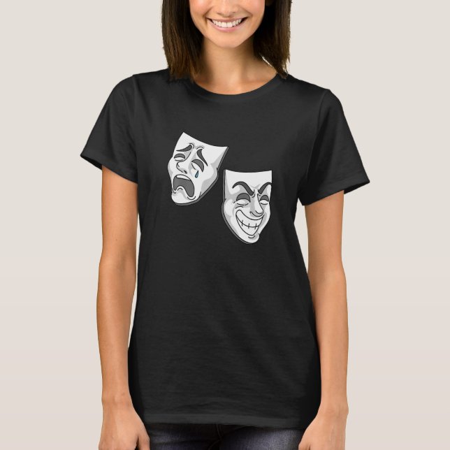 Theater Comedy Masken für Schauspieler T-Shirt (Vorderseite)