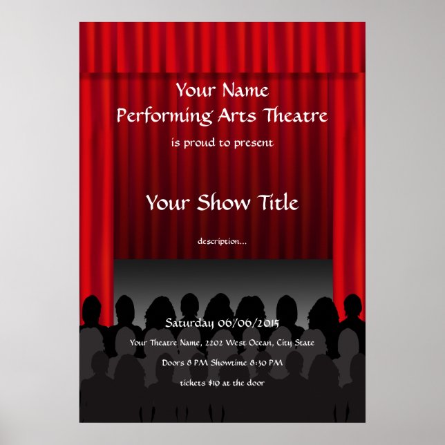 Theater Darstellend Arts Bühne Poster anzeigen (Vorne)