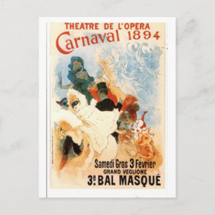 Theater de l’Opera Carnaval 1894 Vintage Französis Postkarte