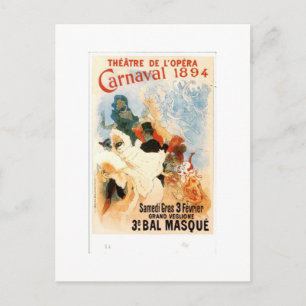Theater de l'Opera Carnaval 1894 Vintage Französis Postkarte