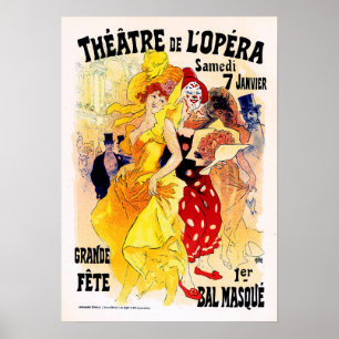 THEATER DE L'OPERA Jules Cheret Vintage Poster Art