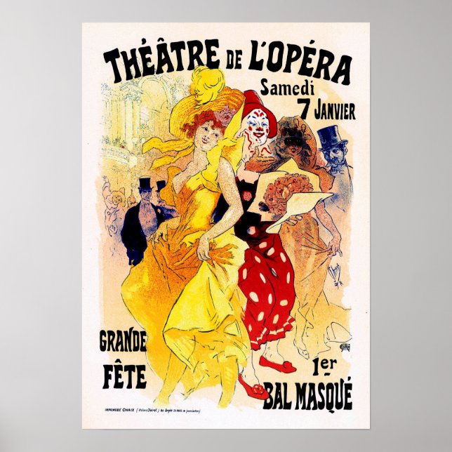 THEATER DE L'OPERA Jules Cheret Vintage Poster Art (Vorne)