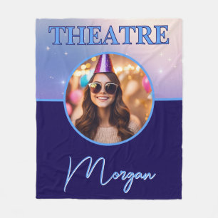Theater Deep Royal Custom Foto und Name Fleecedecke