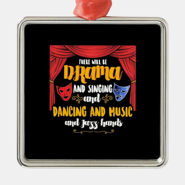 Theater Es wird Drama Ornament Aus Metall (Vorne)