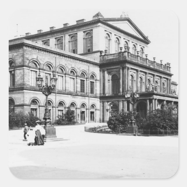 Theater Hannover, c.1910 Quadratischer Aufkleber (Vorderseite)