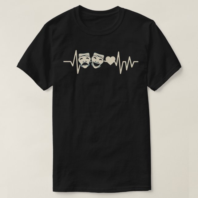 Theater Heartbeat Theater Nerd Drama Lover Perform T-Shirt (Design vorne)