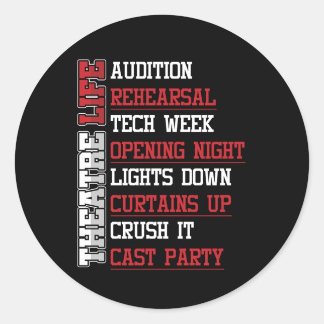 Theater Leben Theater Schauspielerin Bühne Geschen Runder Aufkleber (Vorderseite)