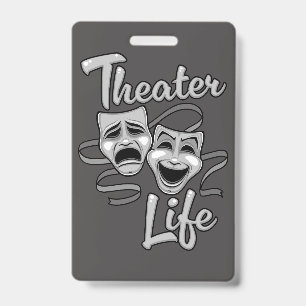 Theater-Lebenskomödie und Tragedy-Masken Ausweis