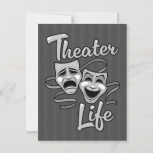 Theater-Lebenskomödie und Tragedy-Masken Postkarte