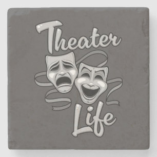 Theater-Lebenskomödie und Tragedy-Masken Steinuntersetzer