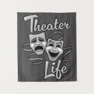 Theater-Lebenskomödie und Tragedy-Masken Wandteppich
