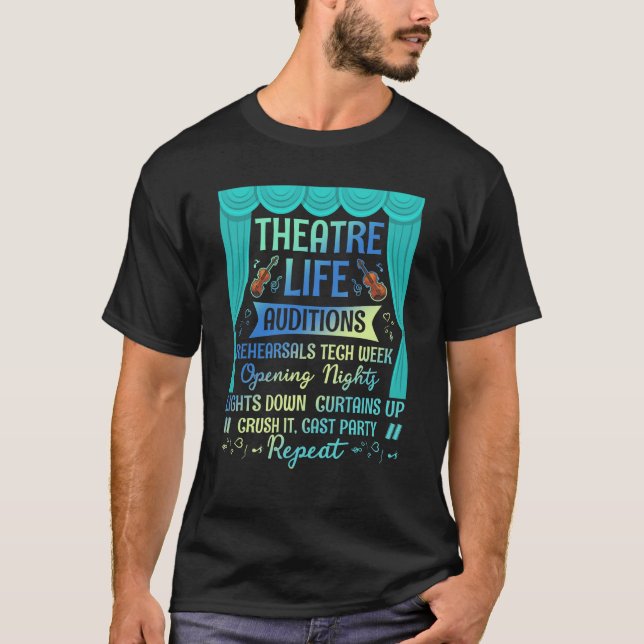 Theater Life Audios Nerd Schauspieler Musikalische T-Shirt (Vorderseite)