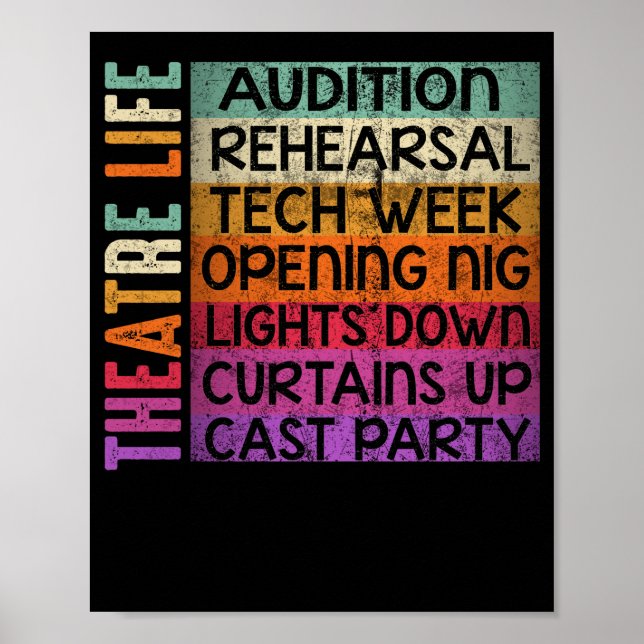 Theater Life Audition Probe Tech Week Poster (Vorne)