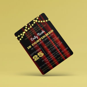 Theater Lights Gold Bestätigung Einladung