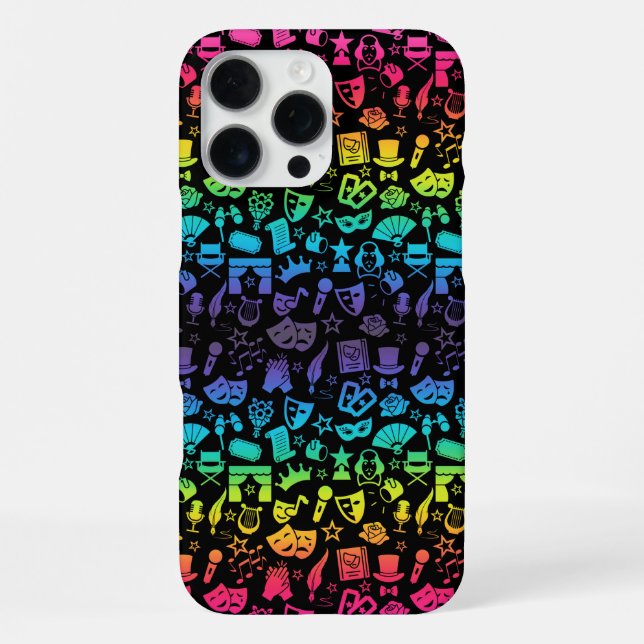 Theater Lover Rainbow Icons Phone Case iPhone Hülle (Rückseite)